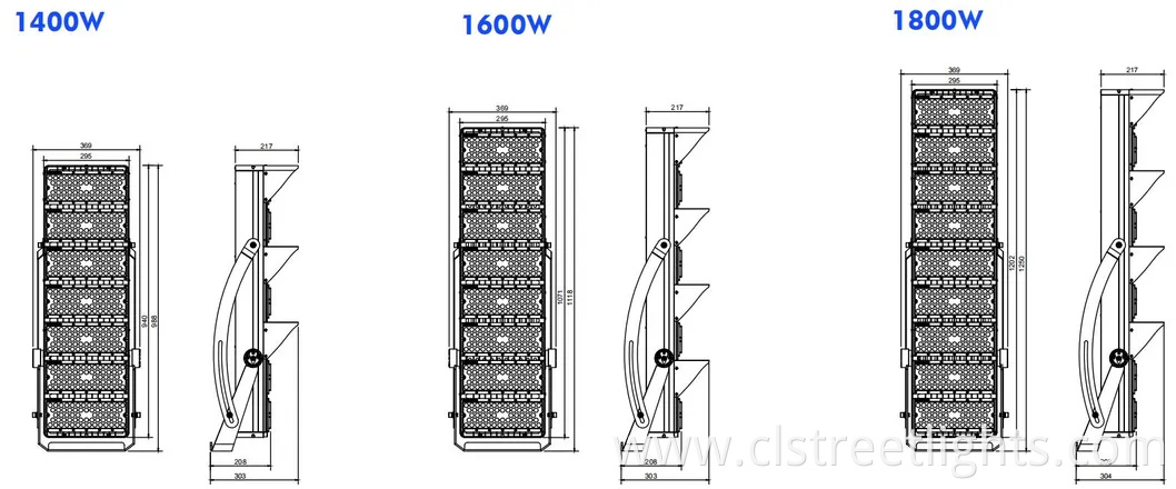 600W 1200W High Power Narrow Beam Angle Floodlight Waterproof IP65 Dimmable Power Adjustable Motion Sensor LED High Mast Light Stadium Light LED Flood Light